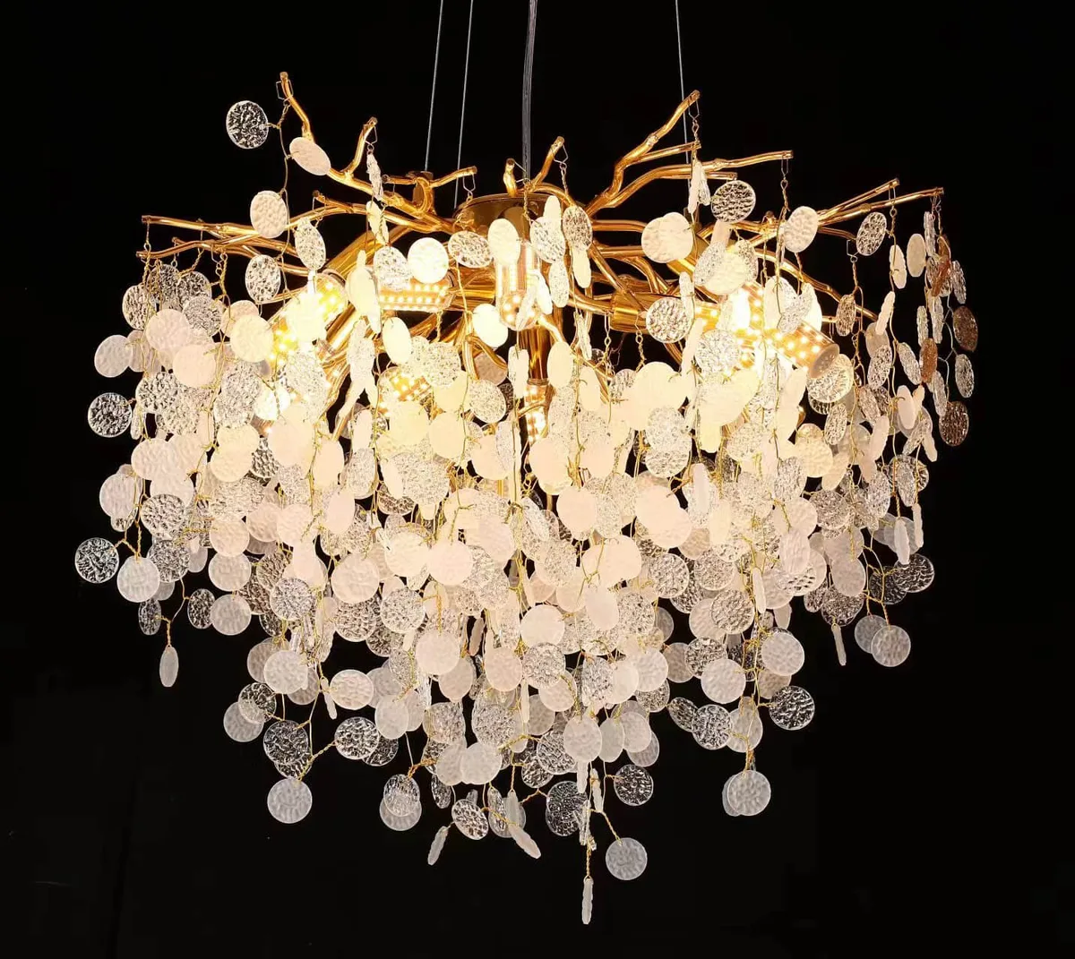 5005 copper coin branch light round chandelier