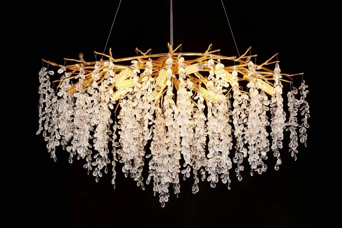 5003 linear raindrop crystal island light 1200x600mm